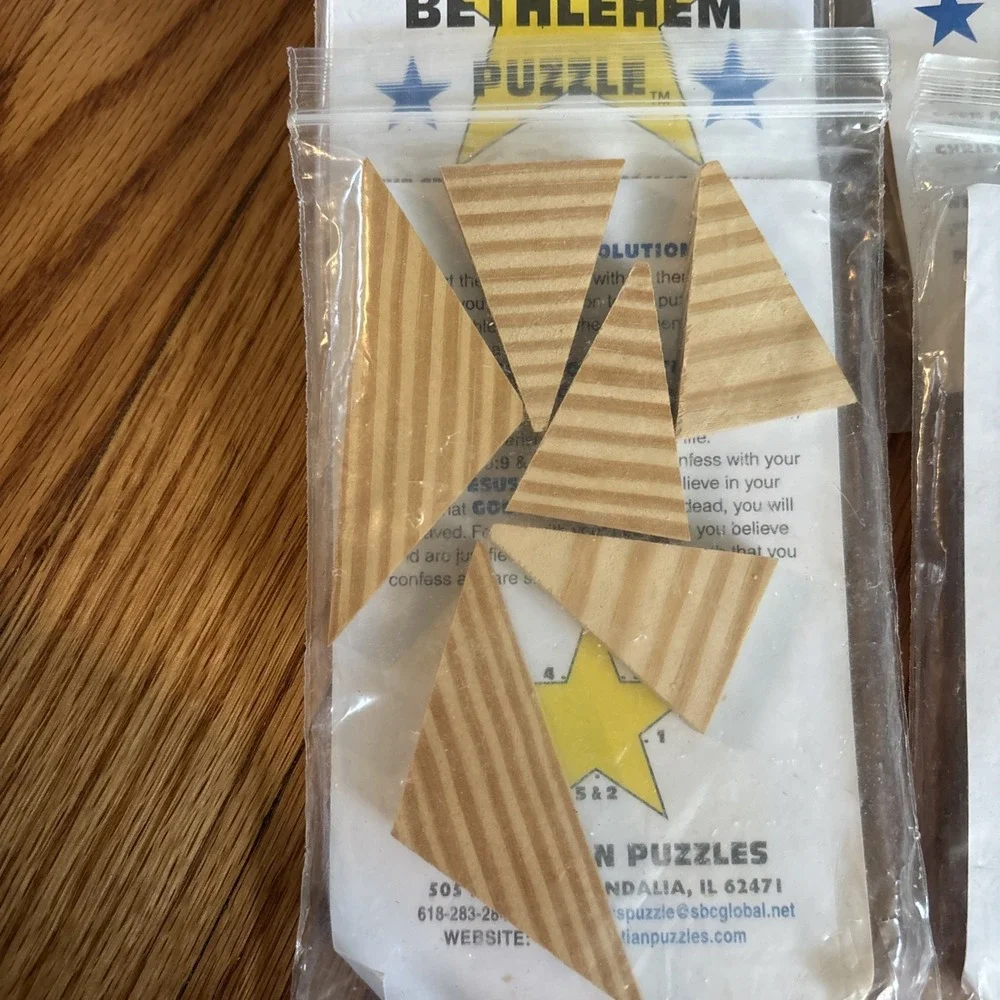 Wooden Christmas Star Of Bethlehem for Kids Adults Set of 15, Xmas Puzzles